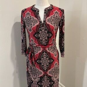 Elegant Long Sleeve Dress with Floral Patterns